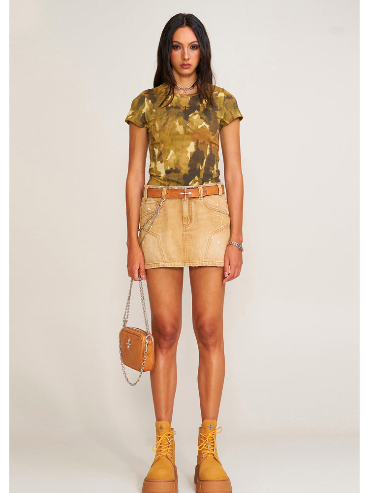 Compass Wild Origin Denim Skirt Sand