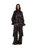 Vintage PU Cargo Wide-Leg Pants