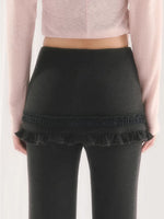 Gray Layered Flare Pants