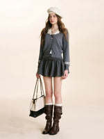 Gray Sailor Collar Cardigan