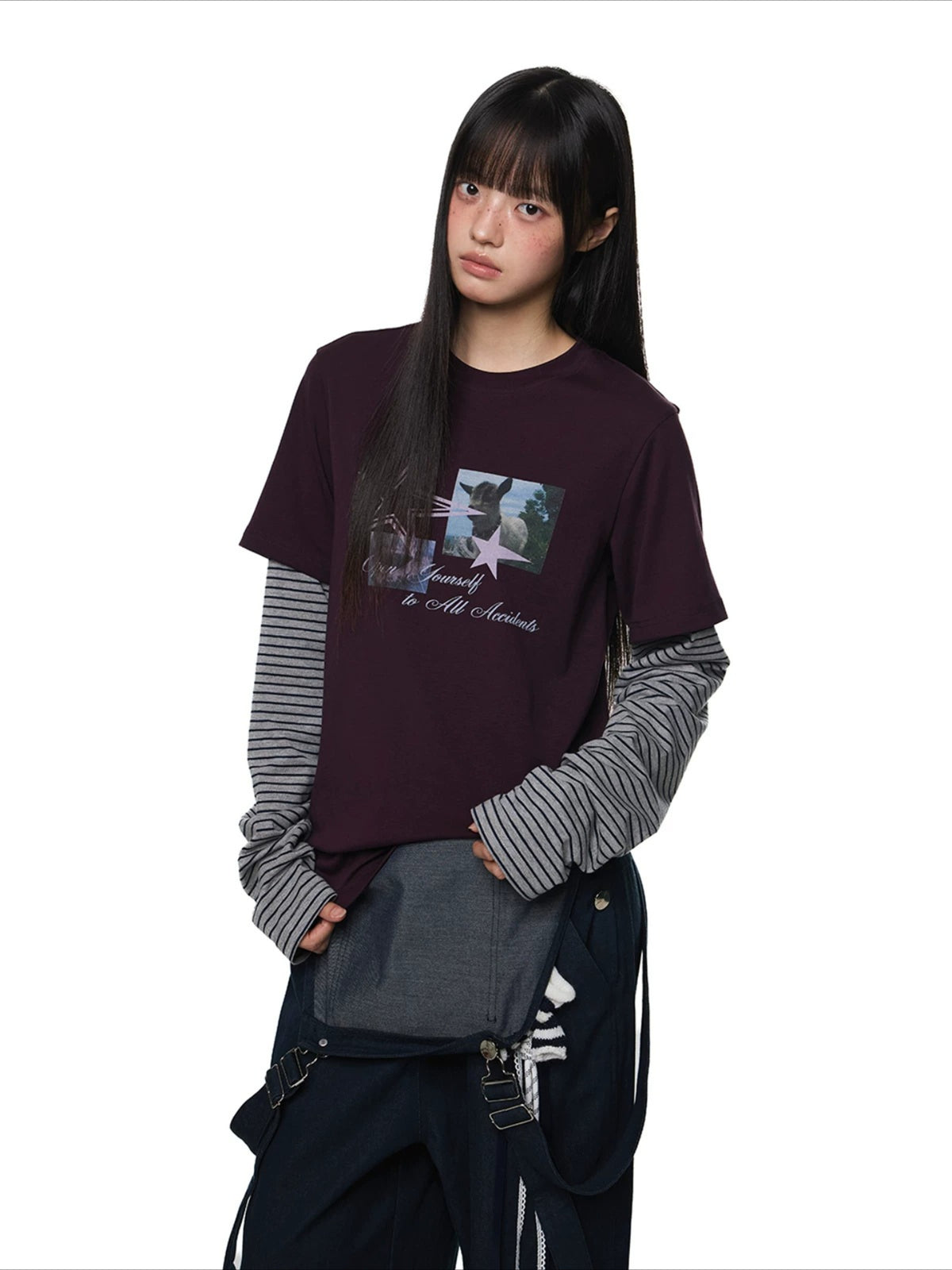 Layered Graphic Stripe Tee