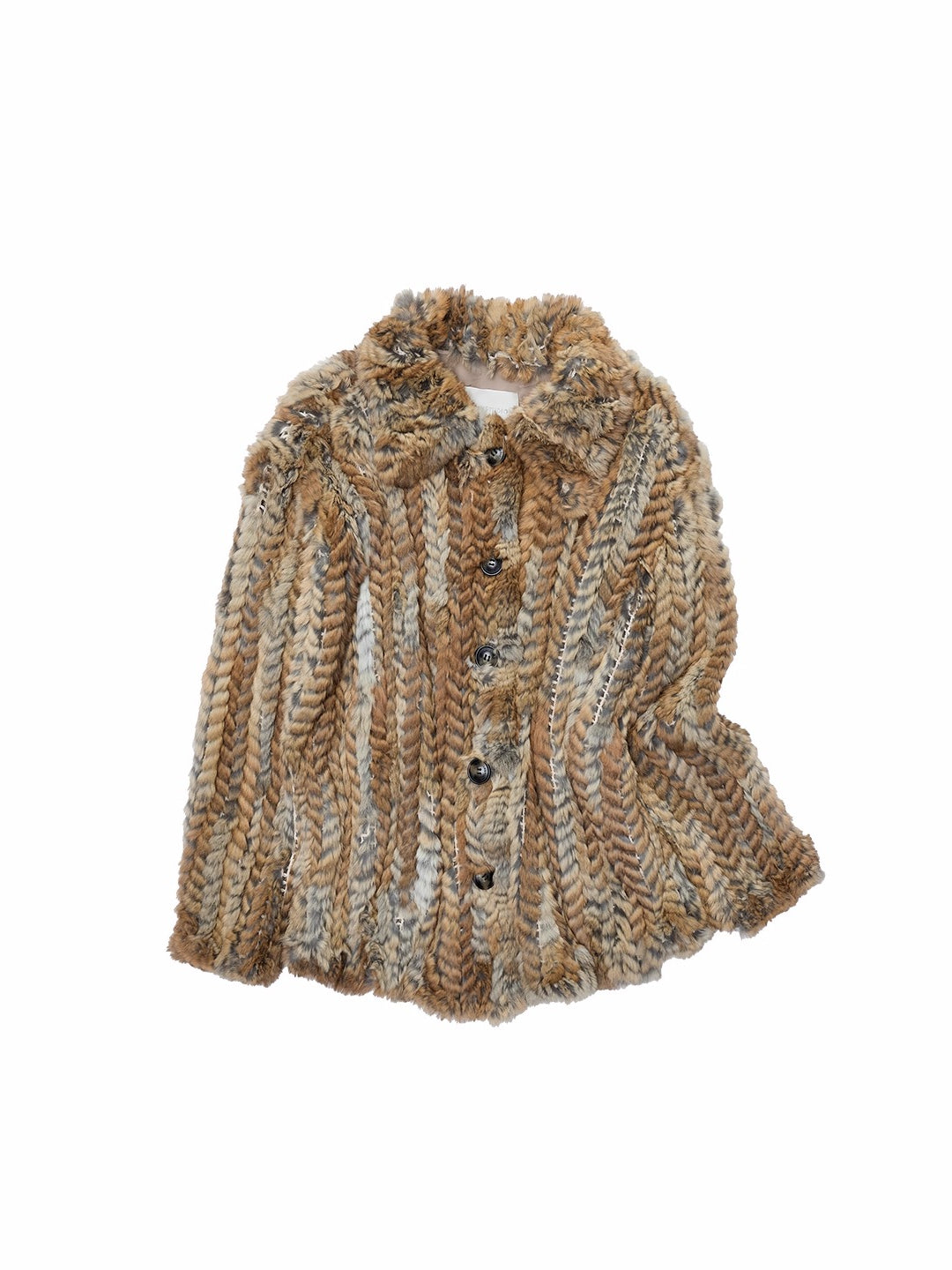 Rabbit Fur Woven Shirt Coat