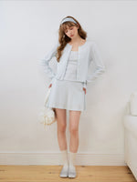 Contrast Lace Cardigan & Skirt Set