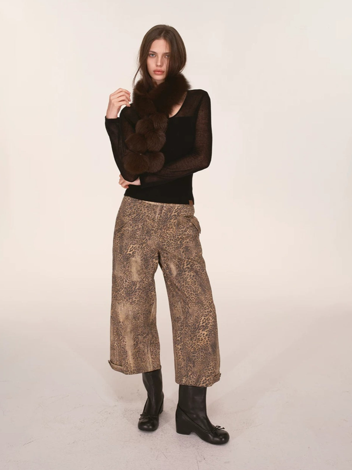 Sheer Mesh Layered Knit Top