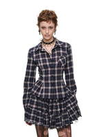 Plaid Shirt & Skort Set