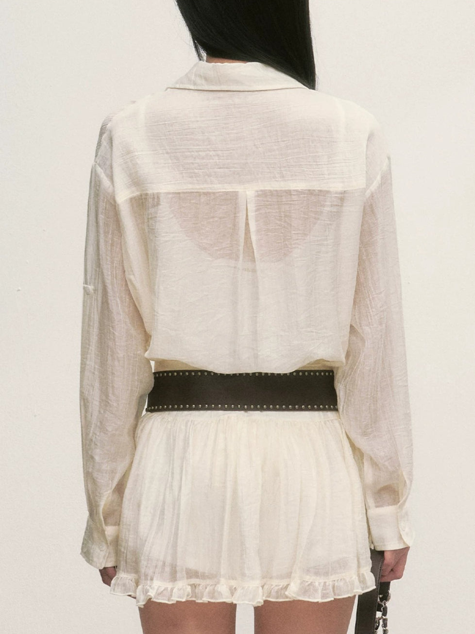 White Relaxed Shirt &amp; Skirt Set