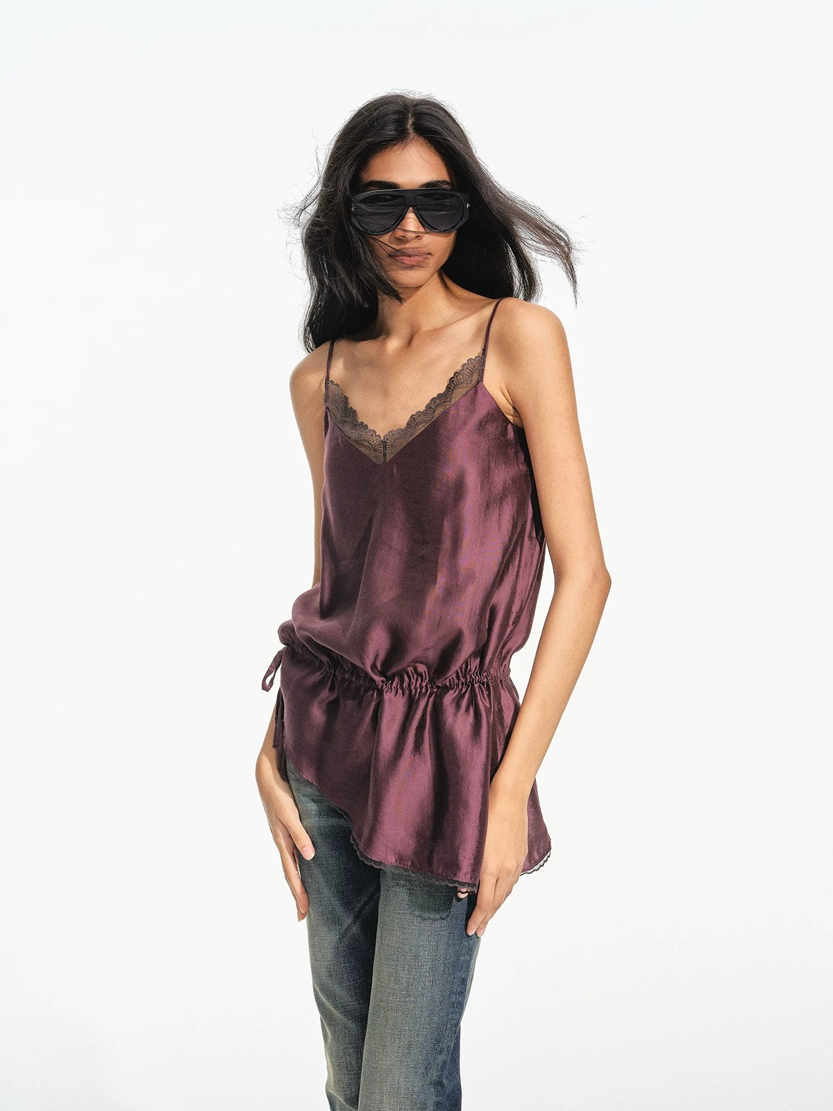 Lyocell Satin Lace Cami Top