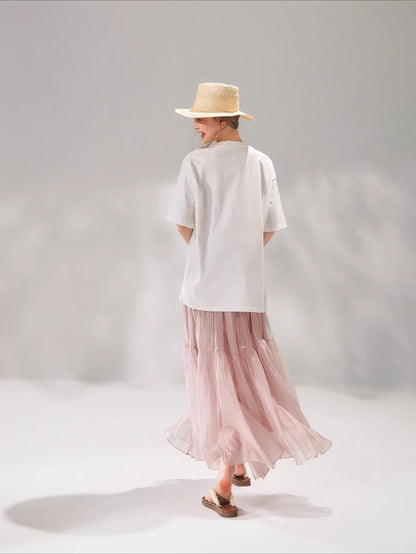Pearl Texture Tiered Skirt
