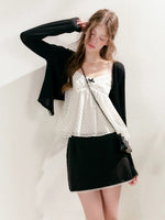Polka Dot Chiffon Cami & Cardigan Set