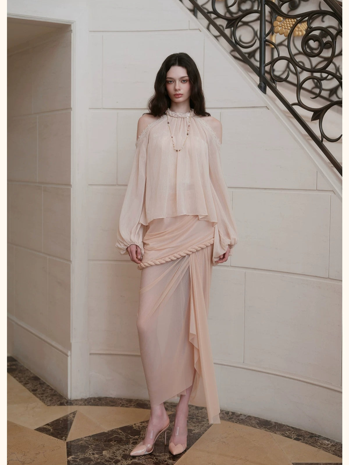 Puff Sleeve Chiffon Blouse