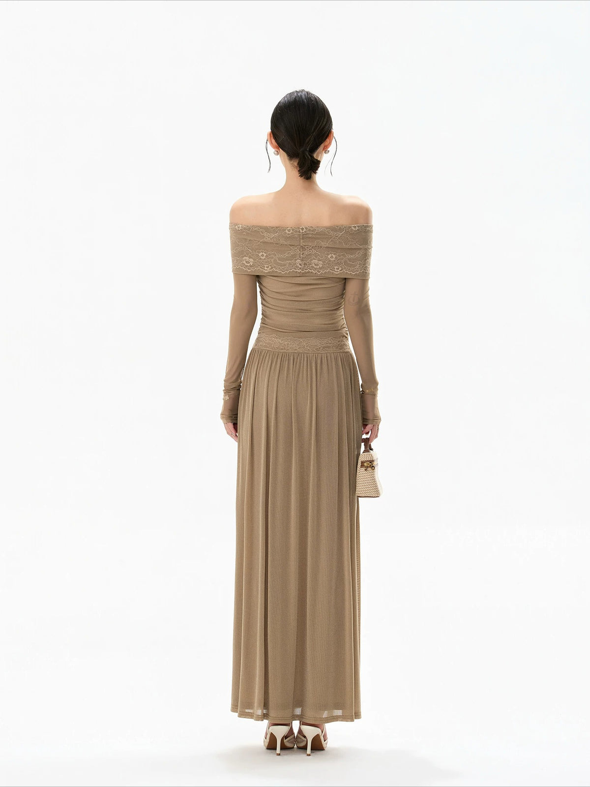 Lace Off Shoulder Maxi Dress