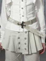 Vintage Cross Studded Leather Belt