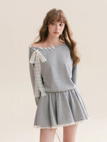 Lace Trim Sweatshirt Dress