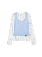 Blue & Black Knit Vest Set