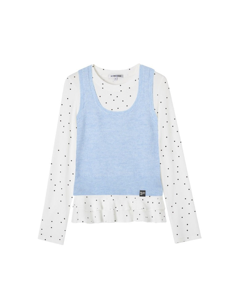 Blue &amp; Black Knit Vest Set