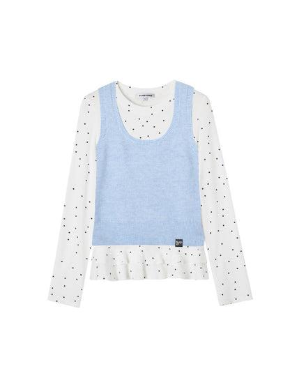 Blue &amp; Black Knit Vest Set