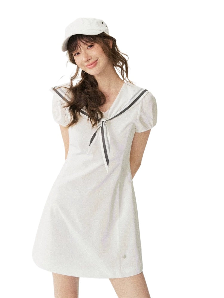 "Nautical Diary" Short Sleeve Dress