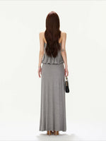 Rhinestone Halter Maxi Dress