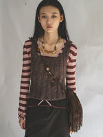 Fringe Bead Crossbody Shoulder Bag