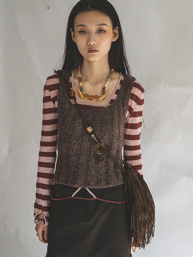 Fringe Bead Crossbody Shoulder Bag