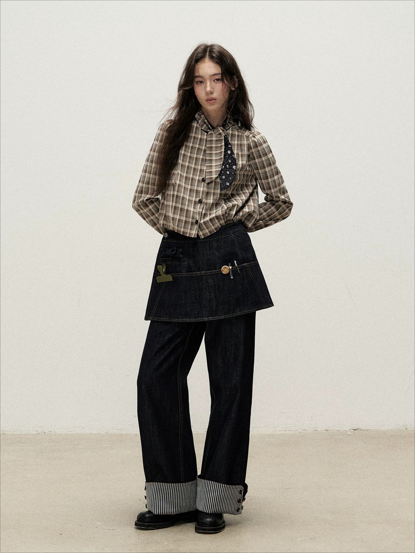 Detachable Apron Cuff Jeans