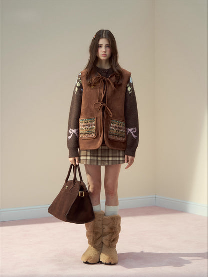 Reversible Fair Isle Faux Fur Vest