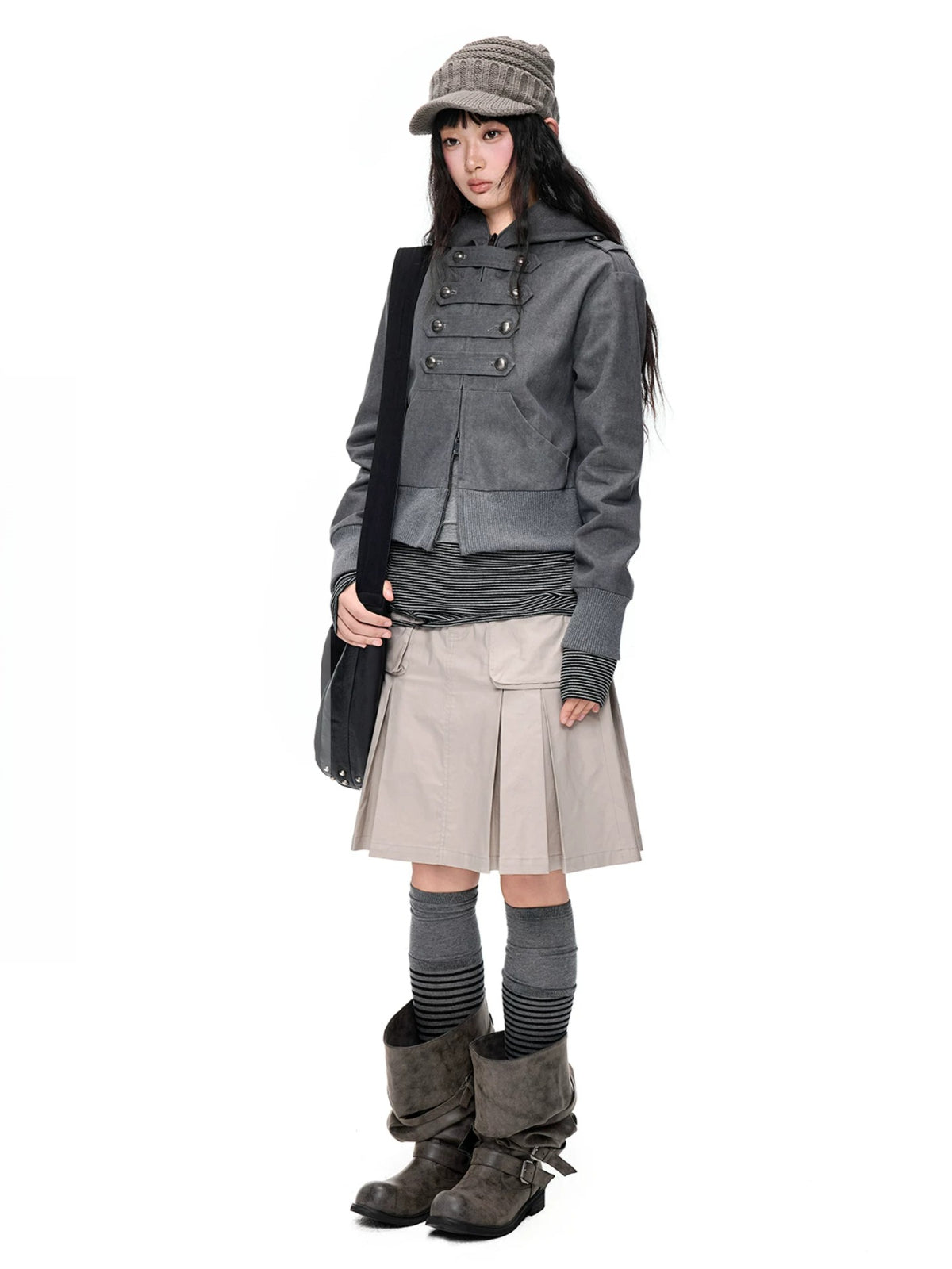 Hooded Double-Breasted Jacket