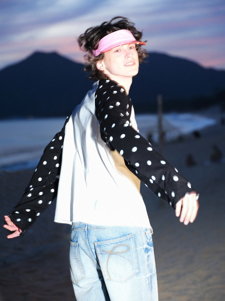 Polka Dot Raglan Long Sleeve Tee