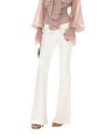 White Low-Waist Flare Pants