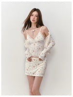 Printed Lace Trimmed Camisole