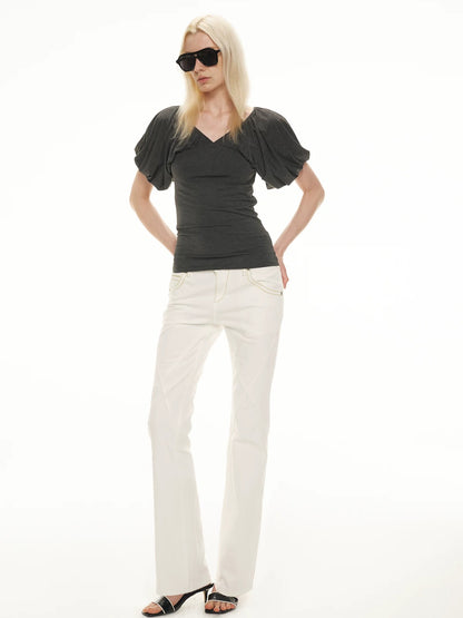 Bloom Sleeve V Neck Top