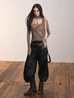 Patchwork Fox Fur Knit Top & Fur Scarf Set