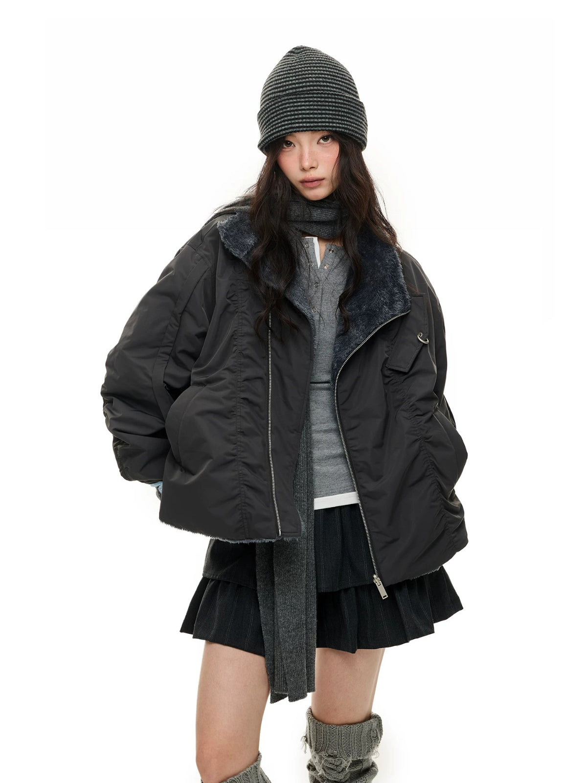 Double Sided Fleece Padded Coat