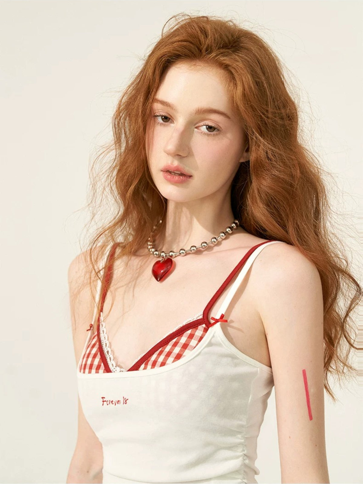 Plaid Lace Corset Cami Top