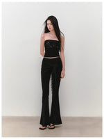 Star Beaded Ruffled Acetate Bustier
