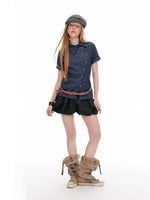 Vintage Plaid Polo Short Shirt