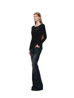 Vintage Rust Dyed Flared Jeans