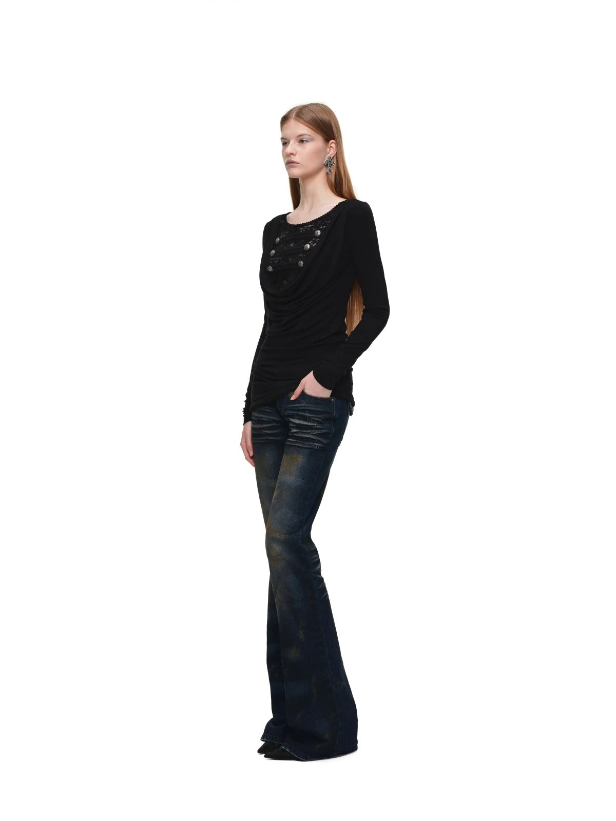 Vintage Rust Dyed Flared Jeans