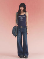 Navy Blue Letter Print Camisole