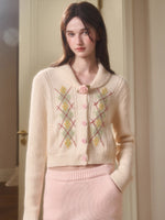 Cosagach Cream Wool Knit Cardigan & Skirt Set
