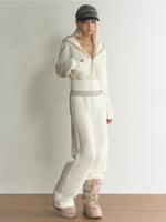 High Waist Fleece-Lined Straight-Leg Pants