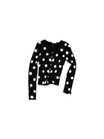 Polka Dot Contrast Knit Cardigan & Lounge Pants Set