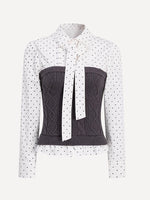 Polka-Dot Preppy Shirt & Skirt Set