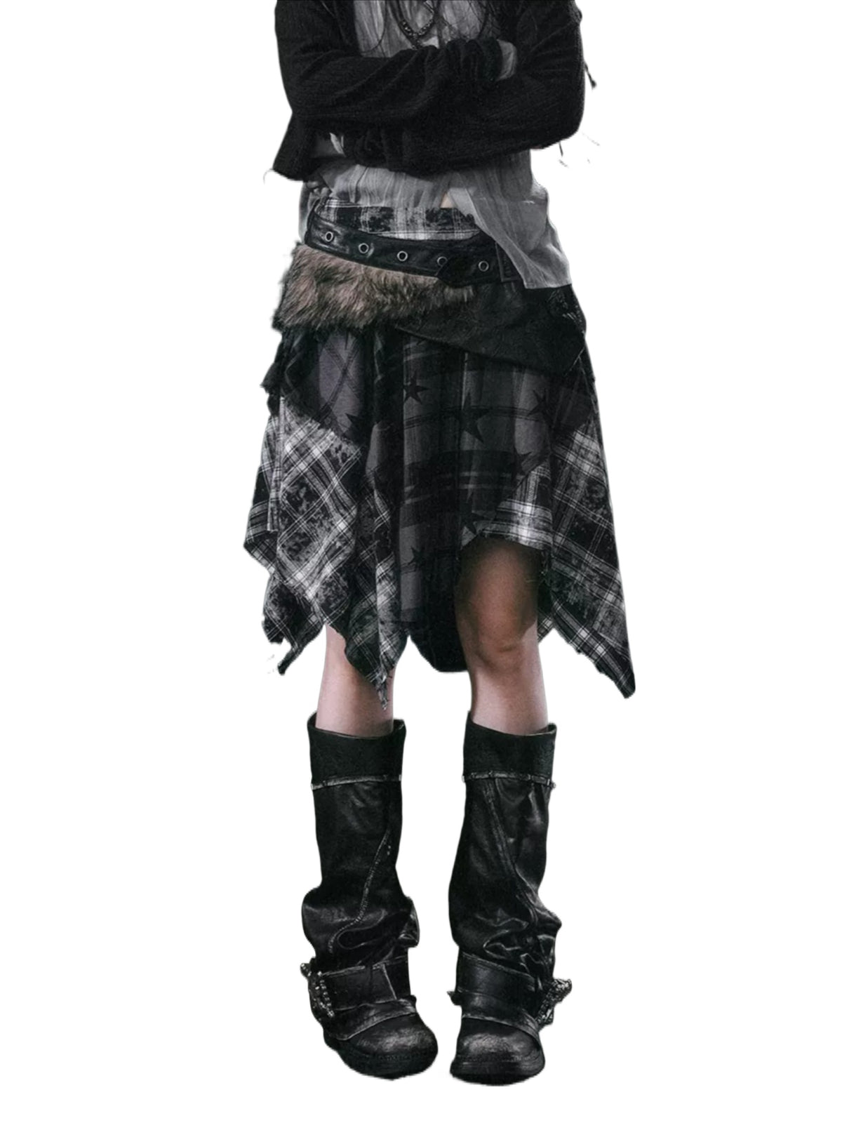 Star Plaid Skirt