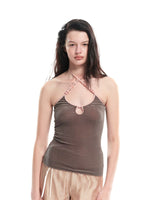 Velvet Colorblock Beaded Knit Camisole