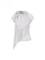 Asymmetrical Lyocell Ruffle Top