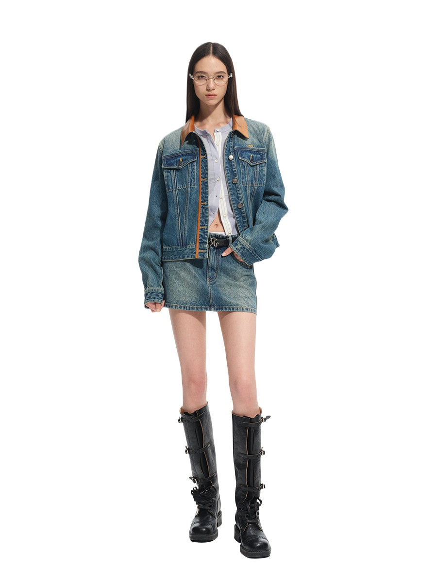 Vintage Blue Plateau Patchwork Jacket
