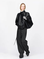 Wool Wide Leg Tailored Pants