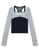 Ballet Contrast U Neck Layered Top