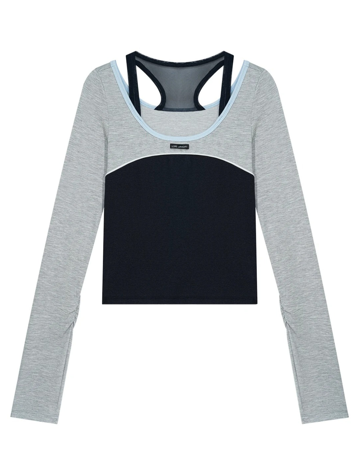 Ballet Contrast U Neck Layered Top